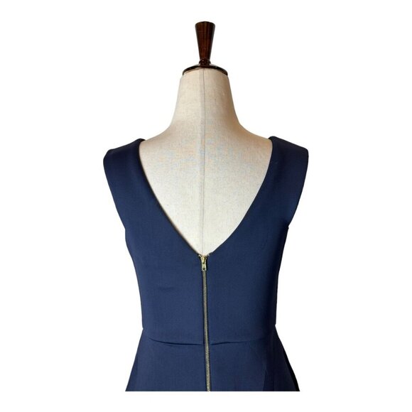 Slate & Willow Dress Women Medium Navy Blue Scuba Knit Pleated Party Fla… - Picture 5 of 12